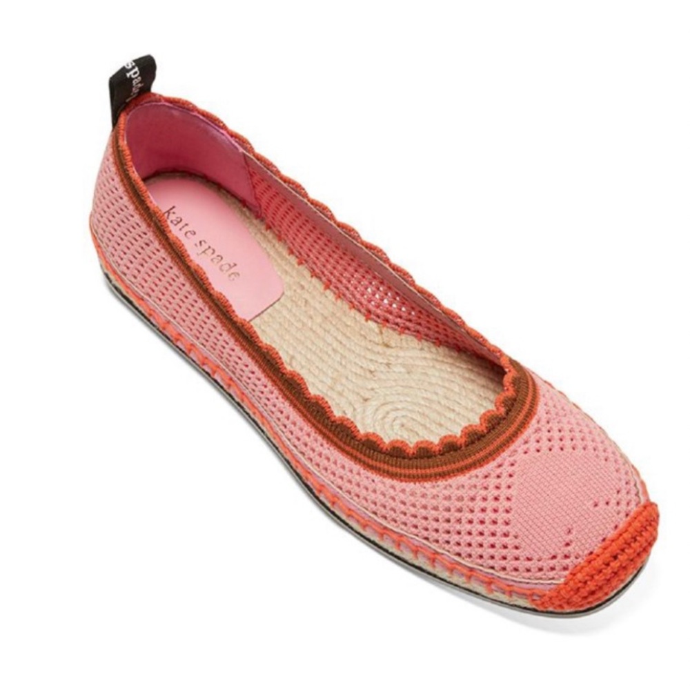 NIB Kate Spade Knottingham Pink crocheted espadrille flats 7.5
